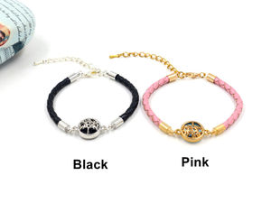 เครื่องประดับอินเทรนด์โลหะผสมต้นไม้ชีวิตหนังเชือกเสน่ห์สร้อยข้อมือสําหรับผู้หญิง - Product Image 2