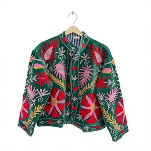 Wholsale Suzani <b>Velvet</b> <b>Jacket</b> Floral Embroidered <b>Jacket</b> Handmade <b>Women</b> winter Coat Inside Cotton Lining <b>Jacket</b> Hippi Style - Product Image 1