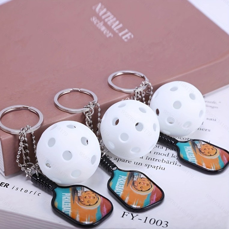Mini Durable Pickball Hanging Rack Accessory Mobile Phone Keychain Toy for Children's Entertainment Training