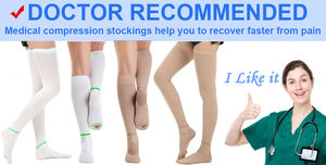 TED Medias beyaz sıkıştırma örme çorap nefes aşırı diz 15-21mmhg anti-emblism çorap DVT şişme kurtarma için - Product Image 5