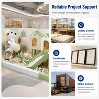 Parque Infantil Interior para Niños Pequeños, Equipo de Juego Suave con Temática de Panda, Piscina de Pelotas, Tobogán Bajo, Probado por TUV para Proyecto FEC