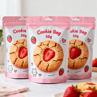 Sachet personnalisé pour biscuits, pochette verticale réutilisable en plastique, emballage scellé avec fermeture éclair, sac Mylar pour biscuits