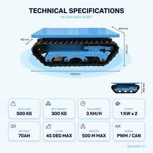<strong>Track</strong> Chassis Factory Supply Support Custom Design Electric Rubber <strong>Tracks</strong> Adapt to Complex Terrain for Engineering Agriculture - Product Image 2