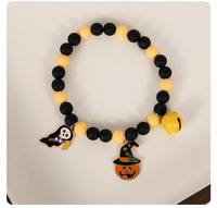 Breloque de collier pour animaux de compagnie Halloween Citrouille Fantôme, Pendentif en résine mignon, Accessoire de collier perlé DIY pour chats et chiens
