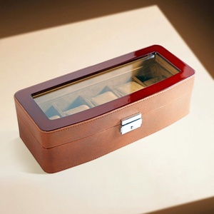 High-End PU Leather <b>Watch</b> Storage <b>Box</b> Multi-Position Velvet <b>Watch</b> <b>Case</b> with 5 Lots High Quality Features - Product Image 1