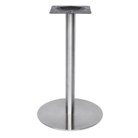 Pied de table rond en acier inoxydable, sur mesure, pour restaurant ou café.