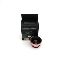 Lensa kamera profesional 2 in 1, lensa kamera ponsel Universal 37mm 0.45x49 sudut lebar makro Hd lensa mata ikan untuk Iphone Android
