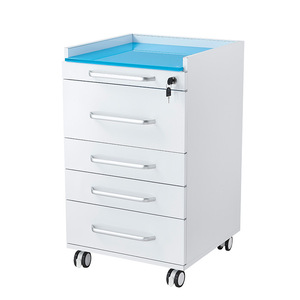 Medical Storage <b>Cart</b> With Four Drawers Steel Top Hospital Cabinet With Wheels For Clinic Use - Product Image 4