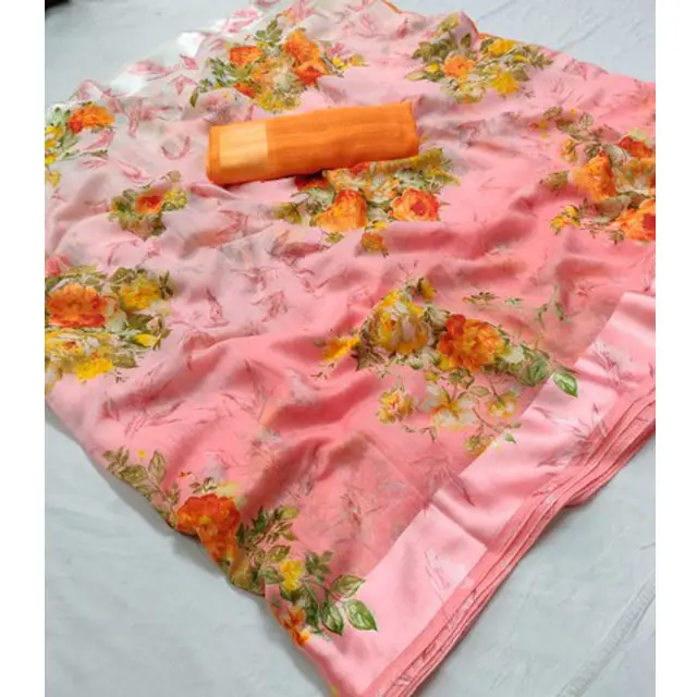 Saree con estampado Digital de lino, Saree de algodón de alta calidad, compra del proveedor de la India