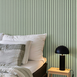 Pannello Murale in PVC Flessibile Impermeabile per Sfondo <span class=keywords><strong>TV</strong></span>, Decorazione Ignifuga Bianca e Dorata per Camera da Letto - Product Image 2