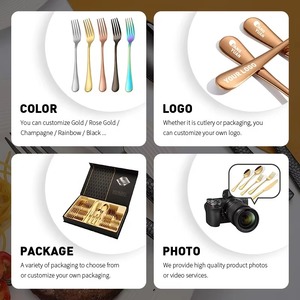 Set di Posate in Acciaio Inox con Motivo Martellato, per <span class=keywords><strong>Casa</strong></span>, Cucina, Matrimoni e Cene - Product Image 4