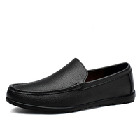 Mocassins pour hommes en cuir, style Penny Loafer, à enfiler, à talon plat, faits main, pour la conduite et les affaires