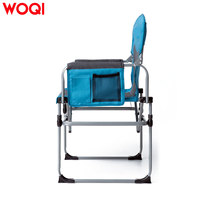 Chaise de Réalisateur Pliante d'Extérieur WOQI en Acier Inoxydable et Tissu Oxford avec Table Latérale et Poche Latérale, Robuste et Portable