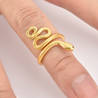 Vente flash Bijoux fins Plaqué or 18 carats Argent sterling S925 Bague serpent torsadée pour femmes