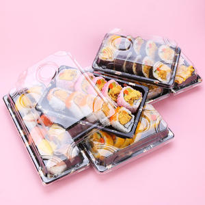 Boîte à Sushi rectangulaire en plastique, Bento rectangulaire emballage à emporter boîte à Sushi, jetable avec couvercle, vente en gros unités - Product Image 2