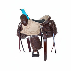 Selle d'équitation portable Roper Western Barrel Horse Leather pour les propriétaires de chevaux - Product Image 1