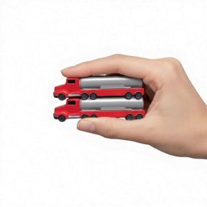 Balle anti-stress en mousse PU en forme de camion-citerne, personnalisable avec logo imprimé, thème transport, cadeau promotionnel, anti-anxiété, vente en gros - Product Image 3