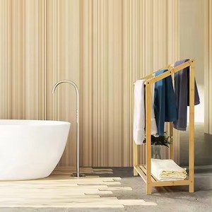 Bamboo Towel Rack 3 Tier <b>Freestanding</b> Storage Shelf With Organizer For Bathroom - Product Image 2
