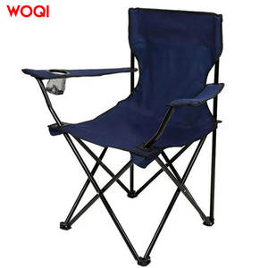 Chaise de camping Woqi, chaise pliante portable avec accoudoirs, porte-gobelet, structure en aluminium, tissu Oxford, chaise de jardin - Product Image 4