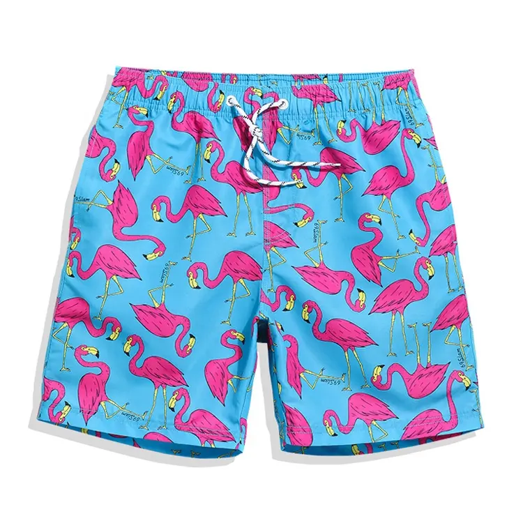 2020 Men Beach Shorts Board Trunks Shorts Casual Quick Drying Male Swimsuits Bermuda flamingo fashion print Active shorts