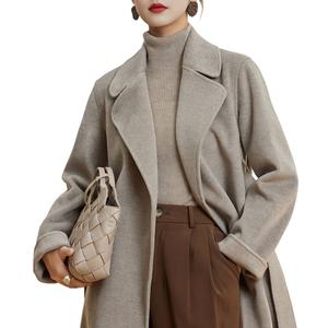 Garçon automne hiver <span class=keywords><strong>manteau</strong></span> pour femmes rétro Style coréen Double face cachemire laine fait à la main <span class=keywords><strong>mi</strong></span>-long vêtements d'extérieur - Product Image 2