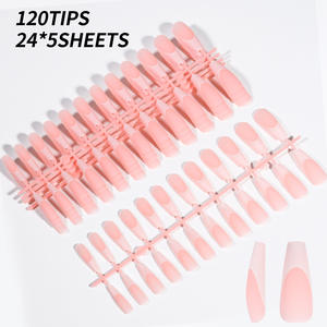Venta al por mayor 120 Uds negro blanco francés punta larga Ballet ataúd puntas <span class=keywords><strong>de</strong></span> <span class=keywords><strong>uñas</strong></span> extraíble Simple elegante Prensa en <span class=keywords><strong>uñas</strong></span> para salón uso doméstico - Product Image 6