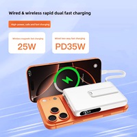 Banque d'alimentation sans fil magnétique QI2.2 25W avec écran numérique TFT, charge USB-C, induction magnétique, 10000mAh PD35W