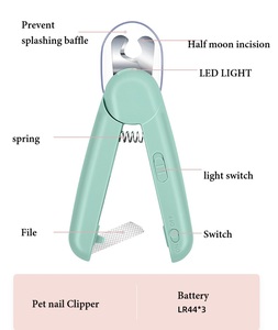 Wholesale LED Light Pet Nail Clippers Stainless Steel and <b>Dog</b> Toe Claw <b>Scissors</b> Cutter Knife - Product Image 6