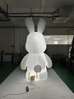 Mascotte gonflable LED Lapin de Pâques géant, modèle animal gonflable personnalisé, ballon lapin gonflable blanc pour événement