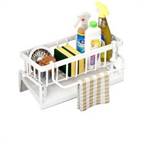 Support de rangement multifonctionnel pour évier de cuisine, organisateur de comptoir antirouille avec distributeur de savon