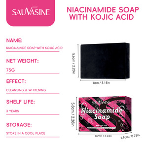 Nouveau Savon <span class=keywords><strong>Visage</strong></span> Nettoyant en Profondeur Éclaircissant Anti-Taches et Resserre les Pores à la Nicotinamide et à l'Acide Kojique, Savon à la Niacinamide - Product Image 4
