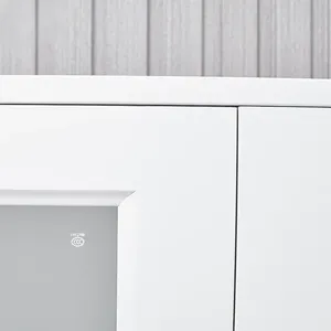 Commercial Office Furniture <strong>Thin</strong> Edge Steel Full Height Filing Cabinet Lockable Two Swing Glass Doors Metal <strong>Cupboard</strong> - Product Image 4