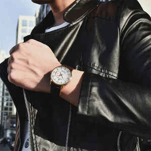 Nouvelle Montre Homme Tendance à Quartz avec Mouvement Japonais 1654, Cadran à Aiguilles 40mm, Bracelet en Cuir, Étanche - Collection 2025 - Offre Spéciale - Product Image 3