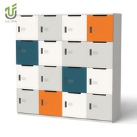 IULTRA Moderne Grand Armoire de Bureau en Bois Matériau MDF avec Portes Verrouillables Étagères Rangement Personnel Mobile pour le Personnel