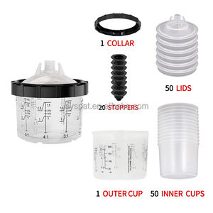 200 סמ "ק, מכסה וערכת ספינות, מסנן 125 מיקרון, שחור, גביע אקדח ריסוס - Product Image 4