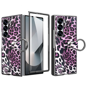 Coque de téléphone pliable en cuir PU léopard Offre Spéciale avec support pour coque de téléphone <span class=keywords><strong>Samsung</strong></span> <span class=keywords><strong>ZFold</strong></span> 6 5 4 <span class=keywords><strong>3</strong></span> PC - Product Image 1