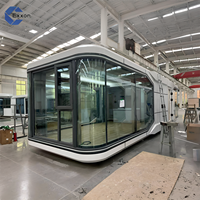 Espace capsule mobile de glamping extensible, luxueux, moderne, portable, pour hôtel, resort, maison modulaire miniature