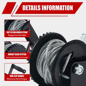 โรงงานผลิตโดยตรง รอกมือหมุน 600 ปอนด์ พร้อมสายเหล็ก 6 เมตร เฟืองเหล็กชุบแข็ง รอกมือหมุนสำหรับงานหนัก ระดับมืออาชีพ สำหรับเรือและรถพ่วง - Product Image 3