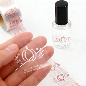 Rotoli di Adesivi Personalizzati con Lamina Dorata UV Digitale per Etichette di Bottiglie di Profumo e Mascara di Lusso, Adesivo Cosmetico Impermeabile Trasparente - Product Image 1