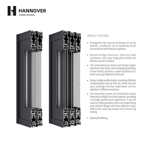 HANNOVER Porte coulissante à cadre mince et économe en énergie Porte en verre en aluminium lourd Isolation thermique Cuisine Jardin Accès - Product Image 3