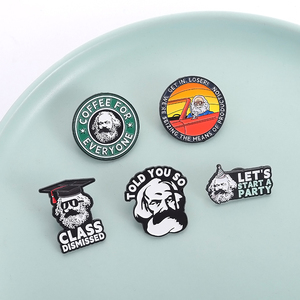 Marx Coffee Everyone spille in smalto antico figura famosa spille distintivo con risvolto gioielli iniziano la lezione di festa licenziati <span class=keywords><strong>per</strong></span> gli amici - Product Image 1