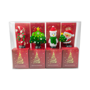 Christmas Wine Stopper Set Aluminum Alloy Cork Bottle Seal Decorative Santa Snowman Reindeer Design for Red Wine Party Gift - Product Image 2