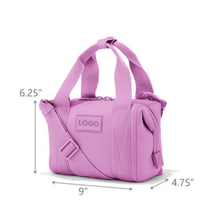 Bolsa de viaje pequeña rosa de tendencia del mercado al por mayor, bolsa de neopreno impermeable, bolso de gimnasio multifunción, bolsa de lona para mujer - Product Image 4