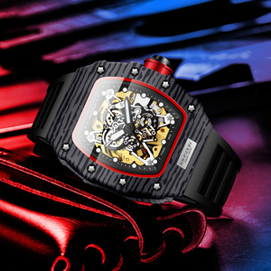 <span class=keywords><strong>Kimsdun</strong></span> 2012A นาฬิกาข้อมือแฟนซีผู้ชาย,นาฬิกาข้อมือกลไกนาฬิกาสายซิลิโคนกันน้ำอัตโนมัตินาฬิกาข้อมือลำลองมี Moq ต่ำ - Product Image 6