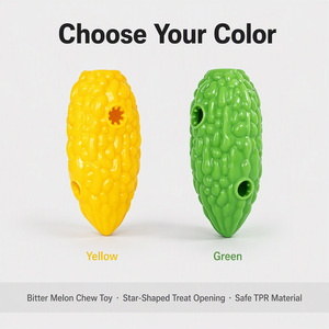 Juguete para Mascotas Ecológico con Forma de Melón Amargo de TPR, Juego de Olfateo, Almacenamiento de Alimentos, Juguete Molar, Entretenimiento Diario para Perros, Dispensador de Golosinas - Product Image 3