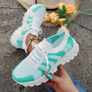 여성용 스니커즈 통기성 메쉬 캐주얼 스포츠화 새로운 두꺼운 밑창 쿠션 경량 여행화 여름 가을 - Product Image 5