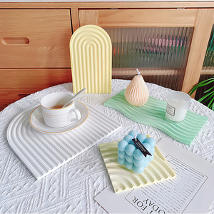 Moule de plateau de gypse en Silicone de conception d'arc en forme de <span class=keywords><strong>U</strong></span> professionnel pour bricolage artisanat outils de gâteau pour le béton de coulée de résine époxy - Product Image 1