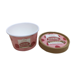 Reliable Wholesale 8 Oz Single Wall Yogurt Paper Bowl with Waterproof Lids Disposable Take-Away Ice Cream Cups