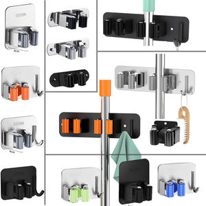 Support mural en acier inoxydable pour <span class=keywords><strong>balai</strong></span>, adhésif puissant, sans perçage, clip pour <span class=keywords><strong>balai</strong></span>, salle de bain, toilettes, outil en métal, salon - Product Image 6