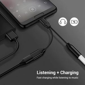 Câble de charge rapide 60W USB 2-en-1 avec adaptateur PD Type C <span class=keywords><strong>et</strong></span> prise <span class=keywords><strong>jack</strong></span> 3,5 mm pour casque, gaine TPE, conducteur en cuivre étamé - Product Image 3